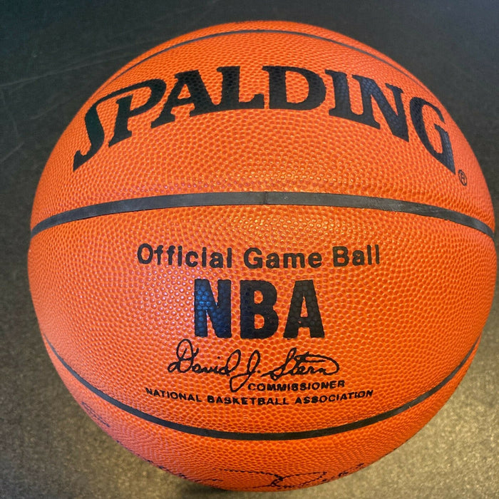 Wilt Chamberlain Kareem Abdul Jabbar Dr. J Magic Johnson Signed Basketball JSA