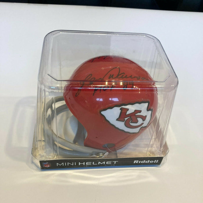 Len Dawson Bobby Bell Jan Stenerud HOF Signed Kansas City Chiefs Mini Helmet JSA