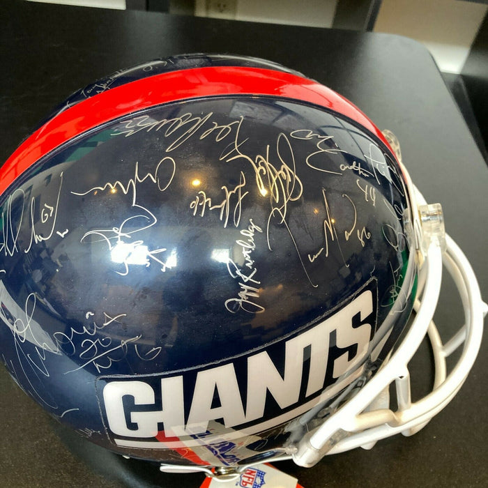 1986 New York Giants Super Bowl Champs Team Signed Authentic Helmet With JSA COA