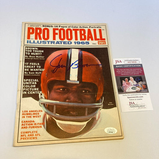 Jim Brown Signed Autographed Vintage 1965 Football Illustrated Magazine JSA COA