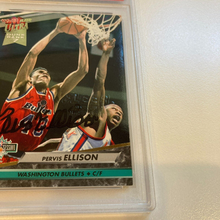Rare 1992-93 Fleer Pervis Ellison Signed Promo Card With Fleer Stamp PSA DNA