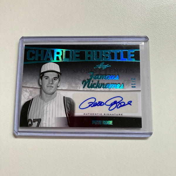 2016 Leaf Famous Nicknames Pete Rose Auto #2/10 Signed Autographed Baseball Card