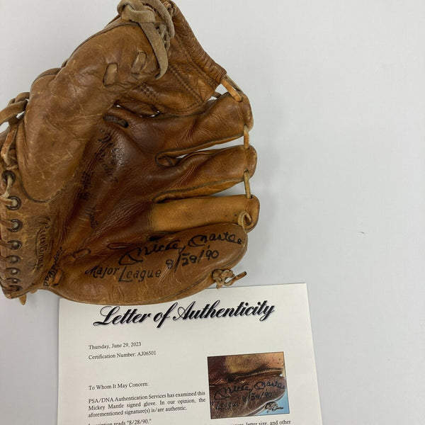 Mickey Mantle Signed 1950's Rawlings Game Model Baseball Glove PSA DNA