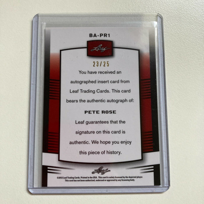 2012 Leaf Pete Rose #23/25 Auto Signed Autographed Baseball Card