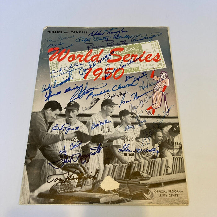 1950 New York Yankees Team Signed World Series Program Joe Dimaggio JSA COA