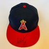 Reggie Jackson Signed 1984 Game Used California Angels Baseball Hat Cap JSA COA