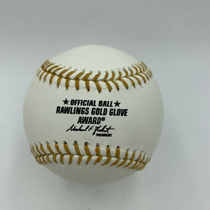 Bob Gibson "9 Gold Gloves" Signed Rawlings Gold Glove Baseball With JSA COA