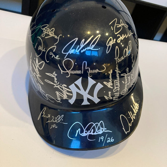 New York Yankees Dynasty Team Signed Helmet Derek Jeter Mariano Rivera JSA COA