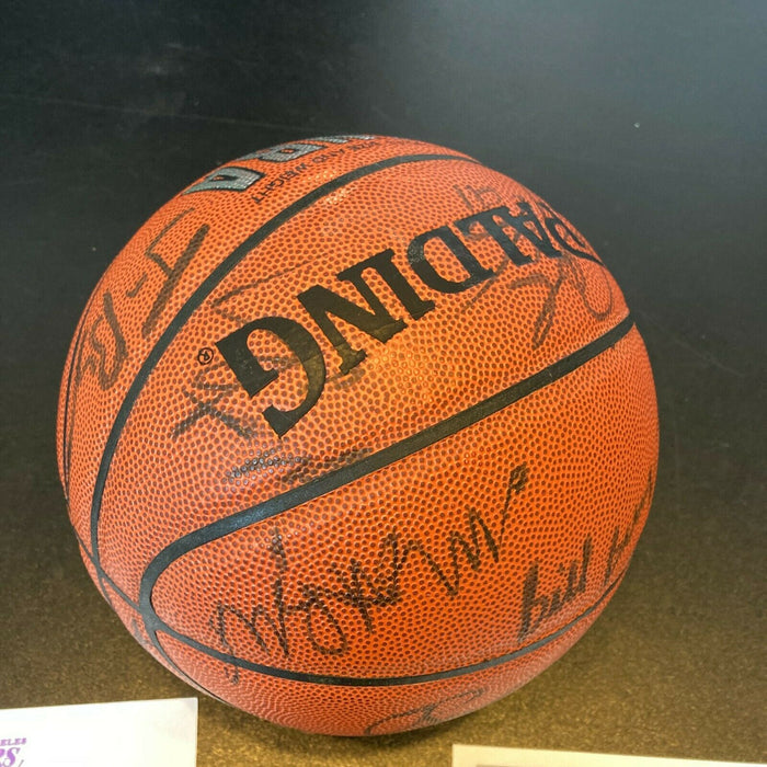 1997-98 Houston Rockets Team Signed Spalding NBA Basketball JSA COA Team Letter