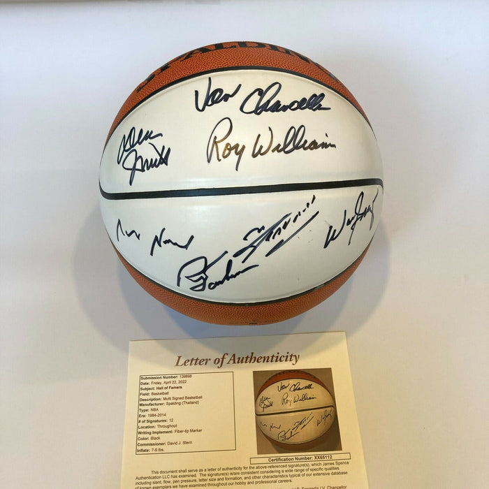 Legendary Coaches Signed Basketball 12 Sigs Phil Jackson Dean Smith JSA COA