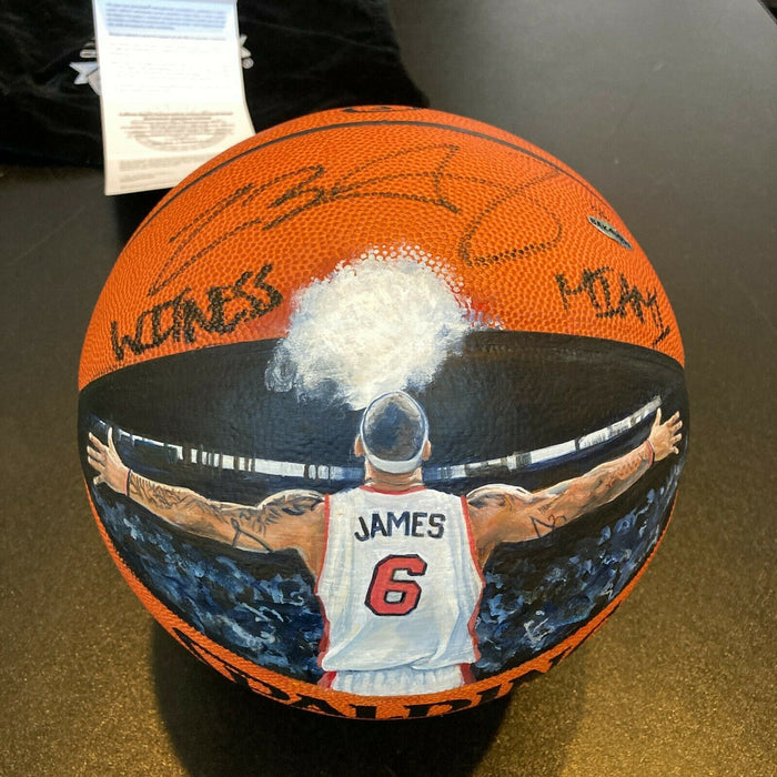 Lebron James "Witness Miami" Chalk Toss Signed Basketball UDA Upper Deck 6/6