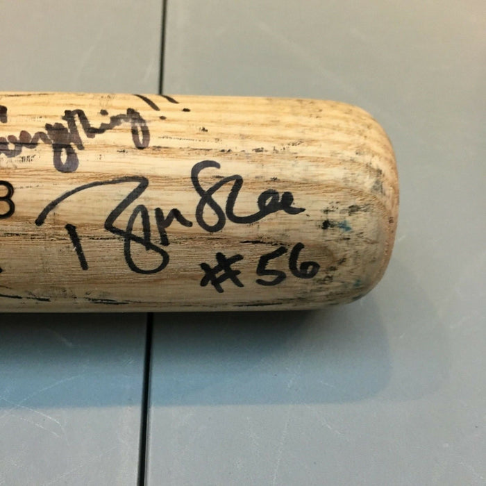 Brian McRae Game Used Signed Louisville Slugger Baseball Bat New York Mets