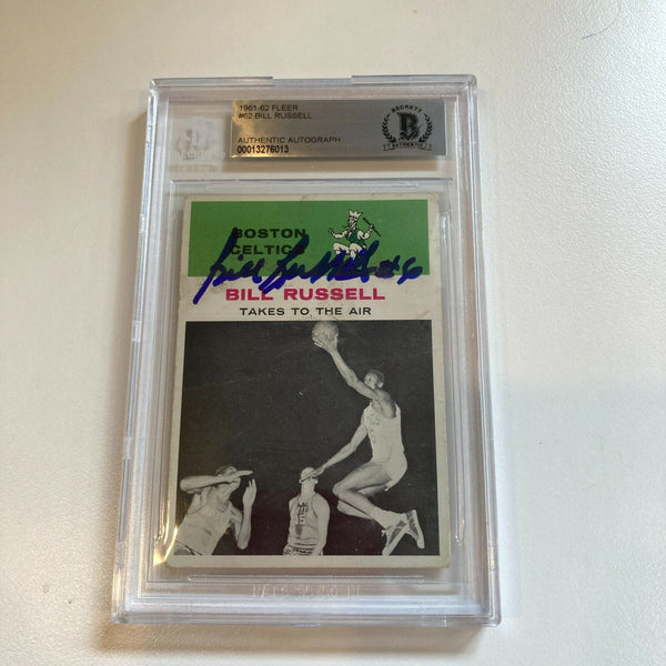 1961-62 Fleer Bill Russell Signed Autographed Basketball Card BGS Certified