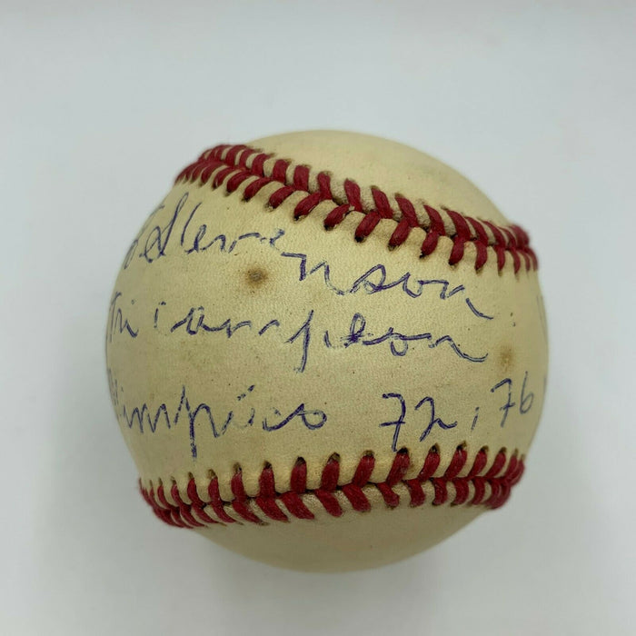 Teofilo Stevenson Olympics Gold Medal Single Signed Baseball JSA COA Boxing