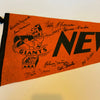 Willie Mays Monte Irvin New York Giants HOF Legends Signed Pennant Flag JSA COA