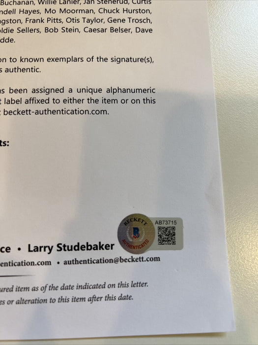 1969 Kansas City Chiefs Team Signed Vintage Spalding Game Football Beckett COA