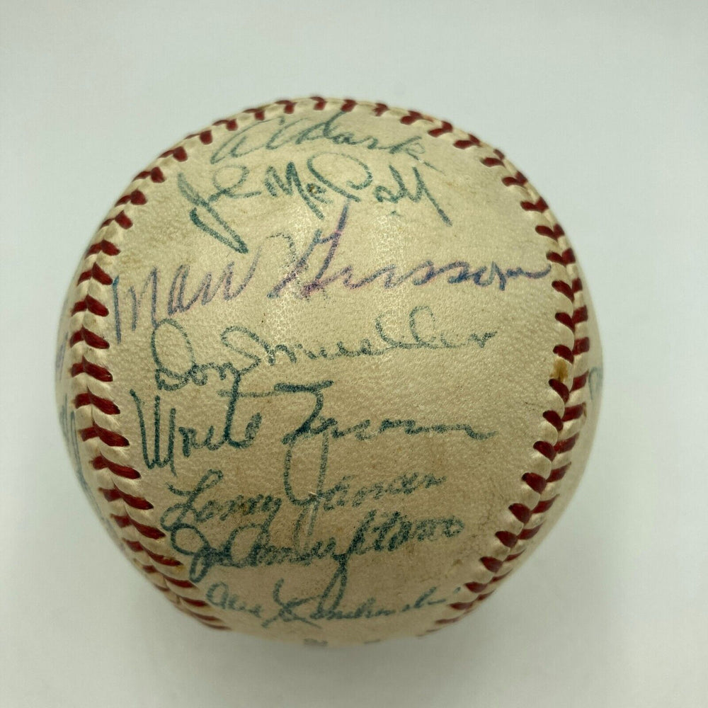 Willie Mays 1954 New York Giants World Series Champs Team Signed Baseball PSA