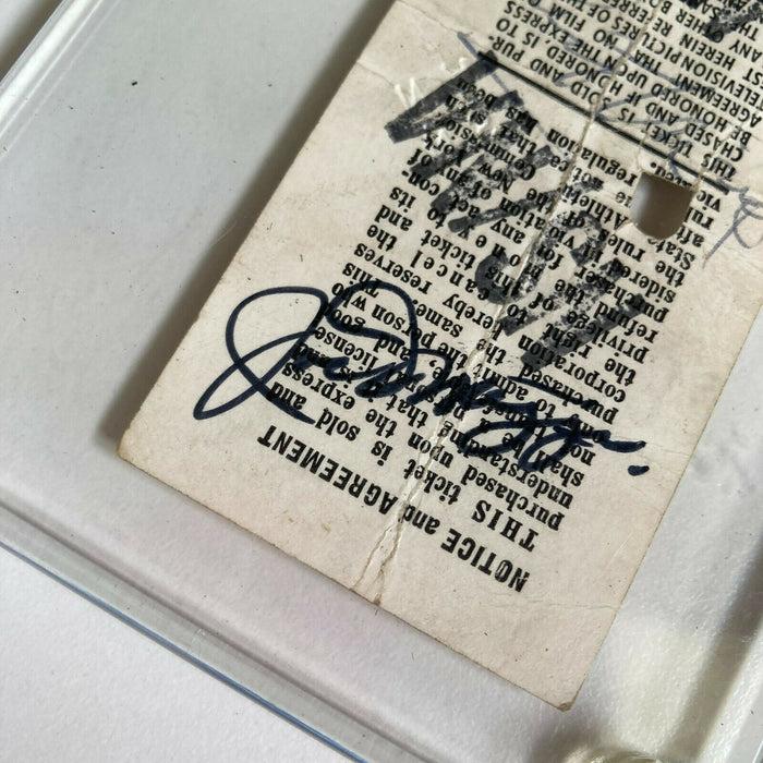 Joe Dimaggio Signed 1977 Muhammad Ali Madison Square Garden Fight Ticket JSA COA