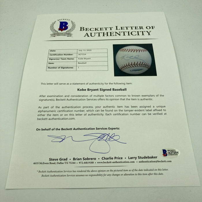 Rare Kobe Bryant Signed Major League Baseball Upper Deck UDA Holo & Beckett COA