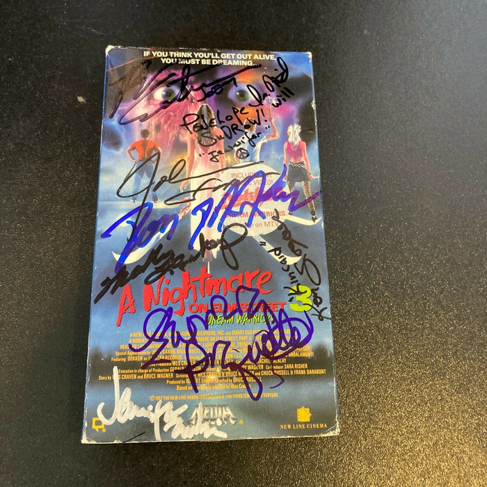 A Nightmare On Elm Street Cast Signed VHS Movie With 12 Signatures JSA COA