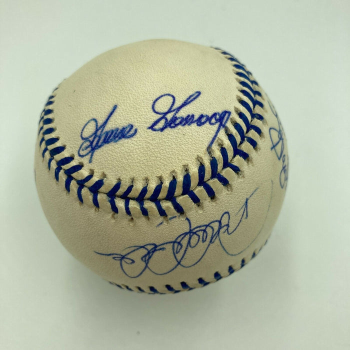Derek Jeter & Mariano Rivera Signed Joe Dimaggio Day Baseball Steiner COA