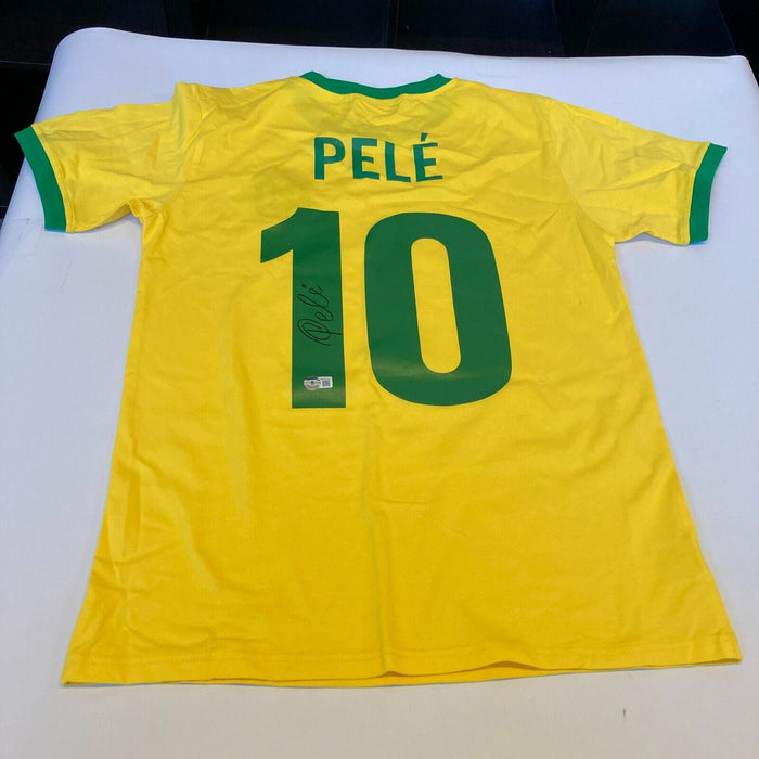 Pele Signed Autographed Brazil Soccer Jersey With Beckett COA