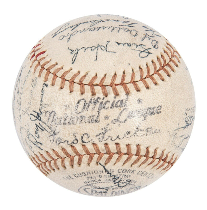 1944 Chicago Cubs Team Signed Official National League Baseball JSA COA