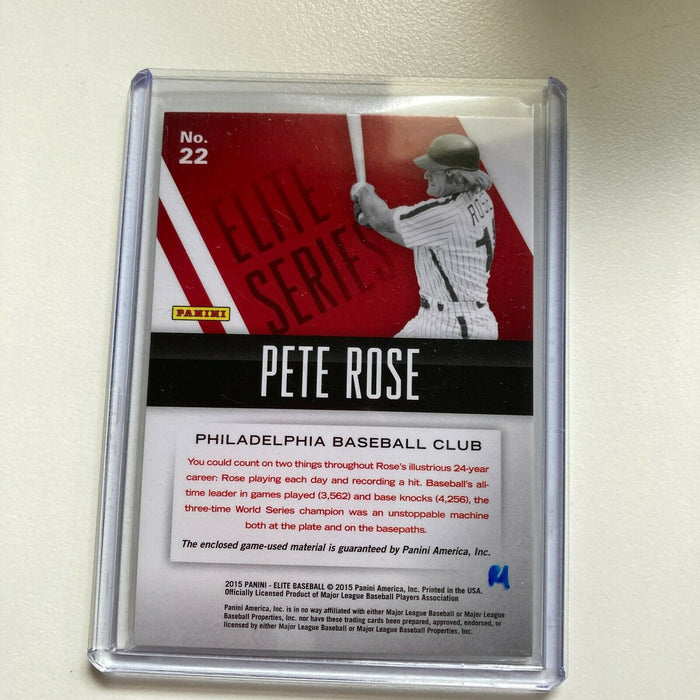 2015 Panini Donruss Elite Pete Rose #/299 Game Used Bat Card