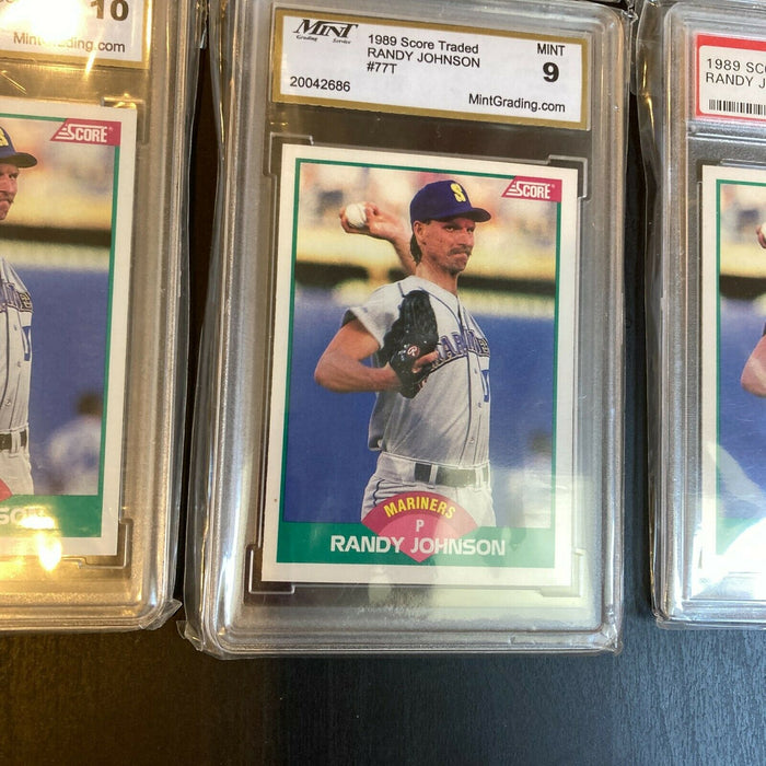 Lot Of (6) 1989 Score Traded Randy Johnson RC With (4) PSA 9 Mint