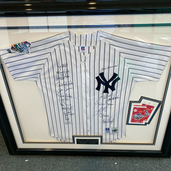 1998 New York Yankees Team Signed World Series Jersey Derek Jeter Rivera JSA COA