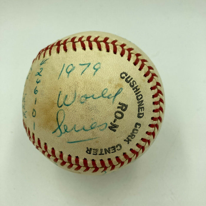 Lee Weyer Signed Heavily Inscribed 1979 World Series Game Used Baseball JSA COA