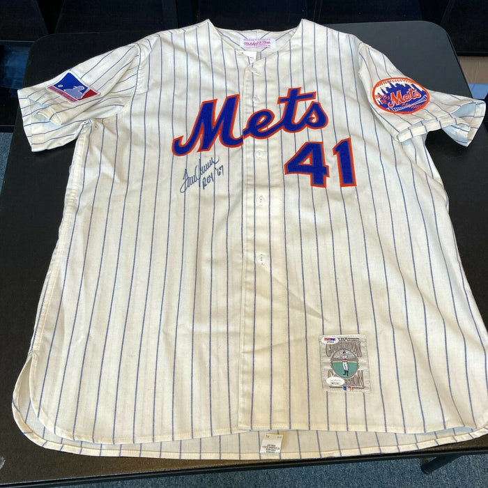 Tom Seaver 1967 Rookie Of Year Signed New York Mets Mitchell & Ness Jersey JSA