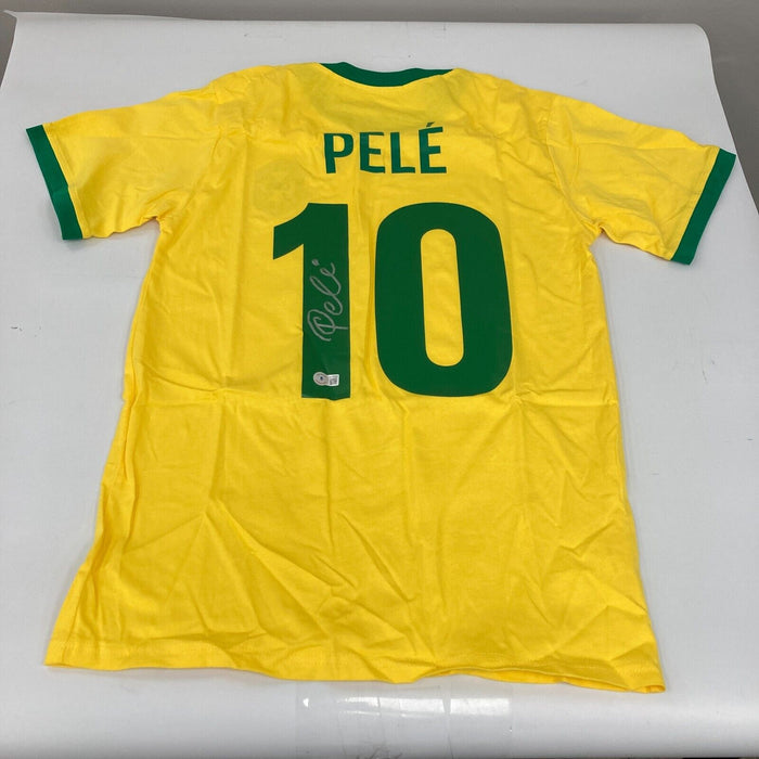 Pele Signed Autographed Brazil Soccer Jersey With Beckett COA