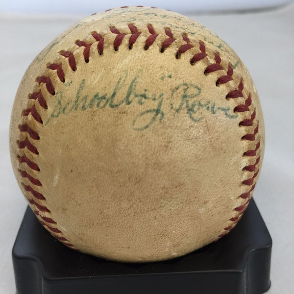 Rare 1940's Schoolboy Rowe Single Signed Game Used AL Harridge Baseball JSA Auto