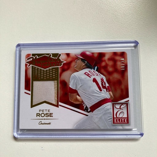 2015 Panini Donruss Elite Pete Rose #10/10 Game Used Jersey Patch Card