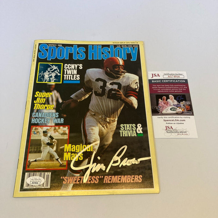Jim Brown Signed Autographed Vintage Football Magazine JSA COA