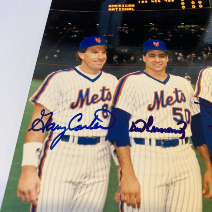 Gary Carter Keith Hernandez Darryl Strawberry 1986 Mets Signed Photo JSA COA