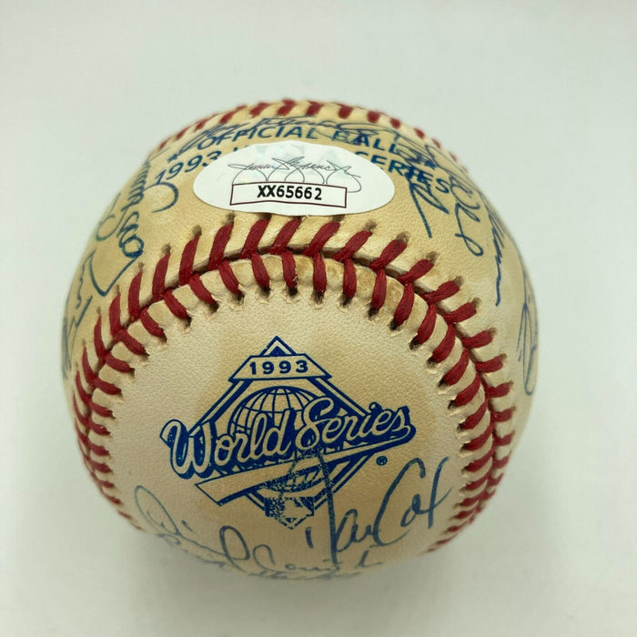 1993 Toronto Blue Jays World Series Champs Team Signed W.S. Baseball JSA COA