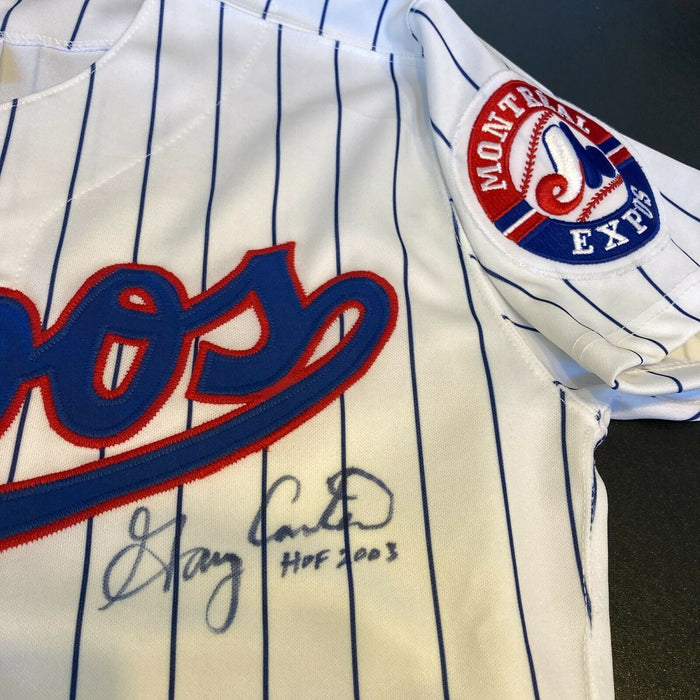 Gary Carter HOF 2003 Signed Authentic Montreal Expos Game Model Jersey JSA COA