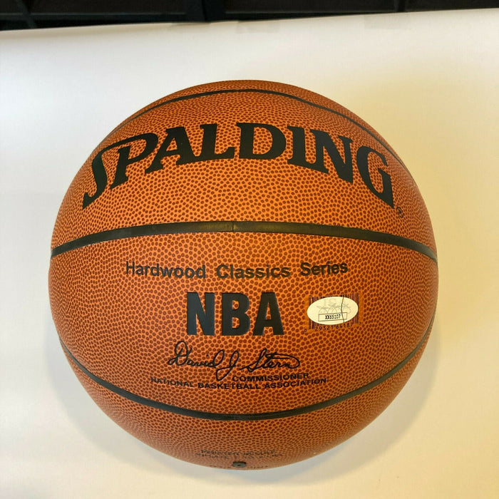 Julius Erving Clyde Drexler John Havlicek NBA HOF Legends Signed Basketball JSA