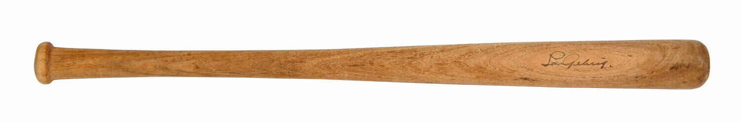 The Finest Lou Gehrig Signed Mini Baseball Bat PSA DNA COA GRADED MINT 9