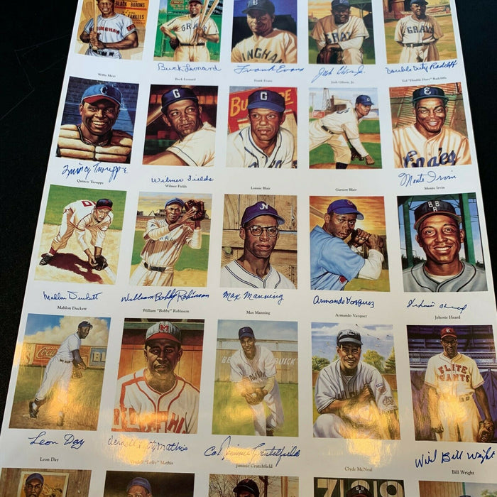 Rare Ron Lewis Negro League Complete Set Uncut Sheet 24 Signatures JSA COA