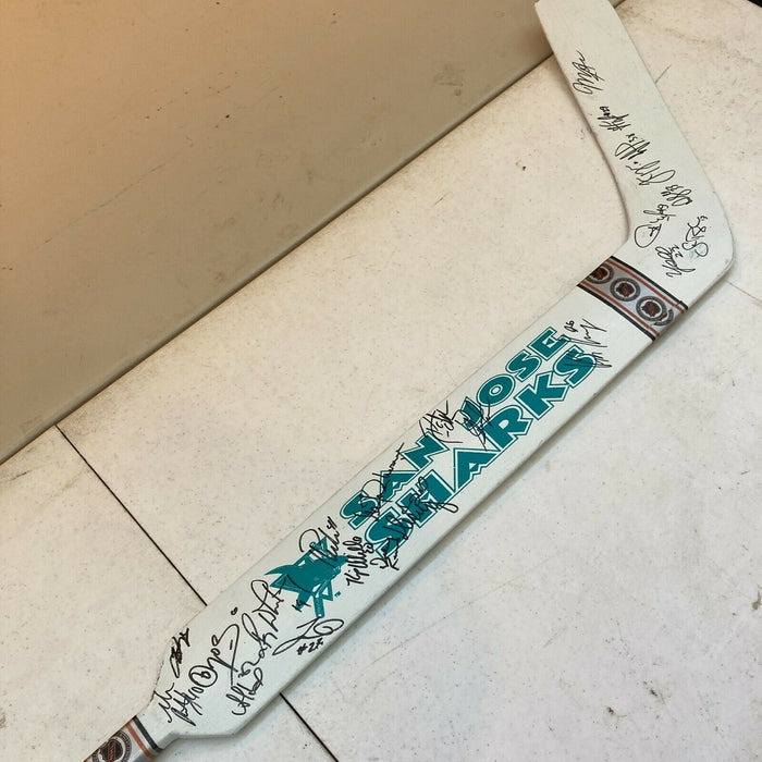 1991–92 San Jose Sharks Inaugural Season Team Signed Goalie Stick JSA COA