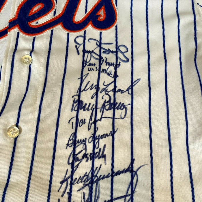 1986 New York Mets World Series Champs Team Signed Authentic Jersey JSA COA