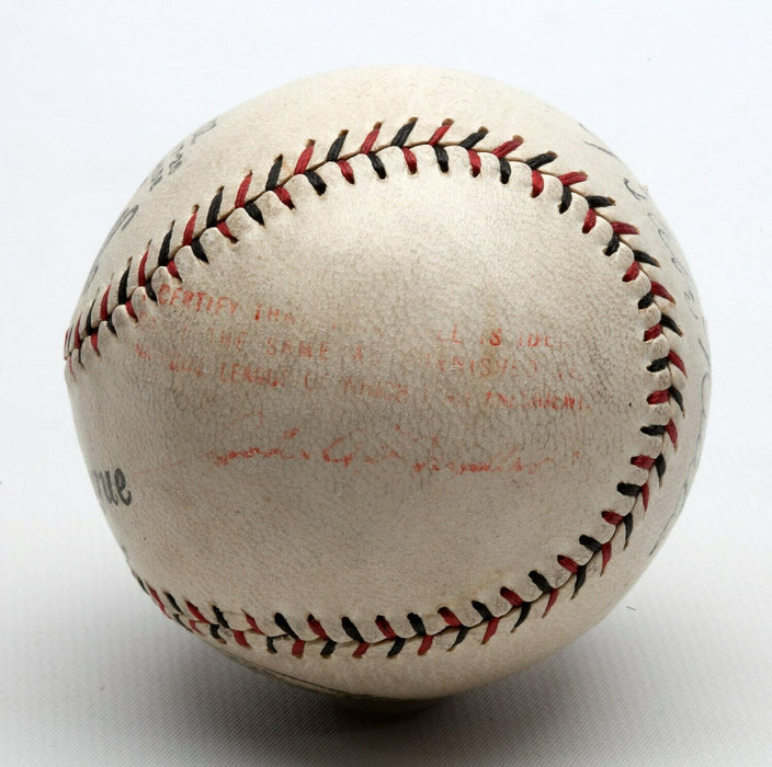 The Finest Babe Ruth & Lou Gehrig Signed Baseball PSA DNA N Mint 8 & JSA COA