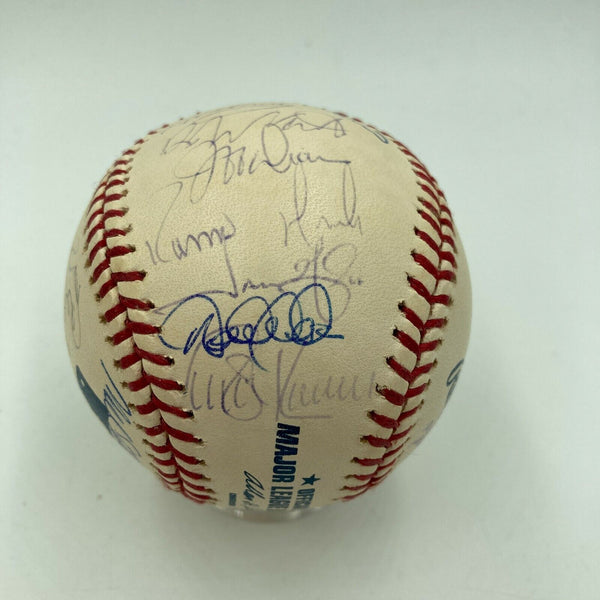 2002 New York Yankees Team Signed Baseball Derek Jeter Mariano Rivera JSA COA