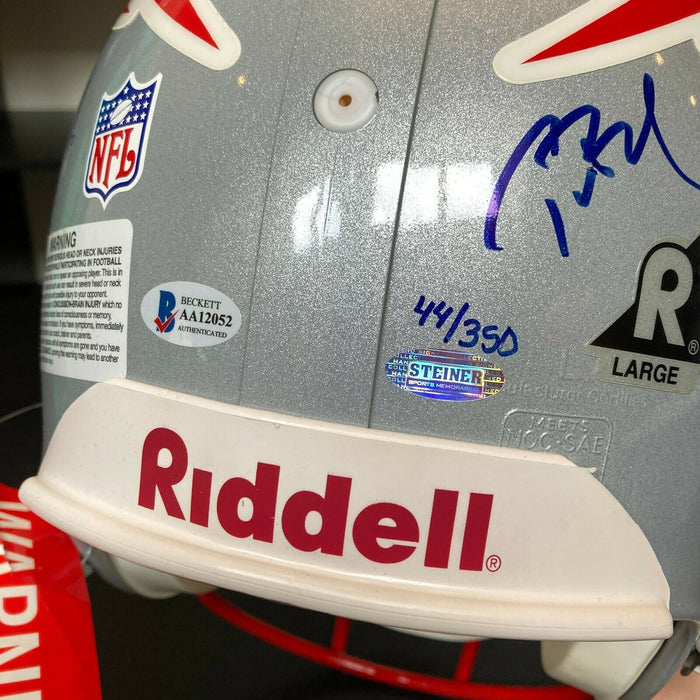 2004 New England Patriots Super Bowl Champs Team Signed Helmet Tom Brady Beckett