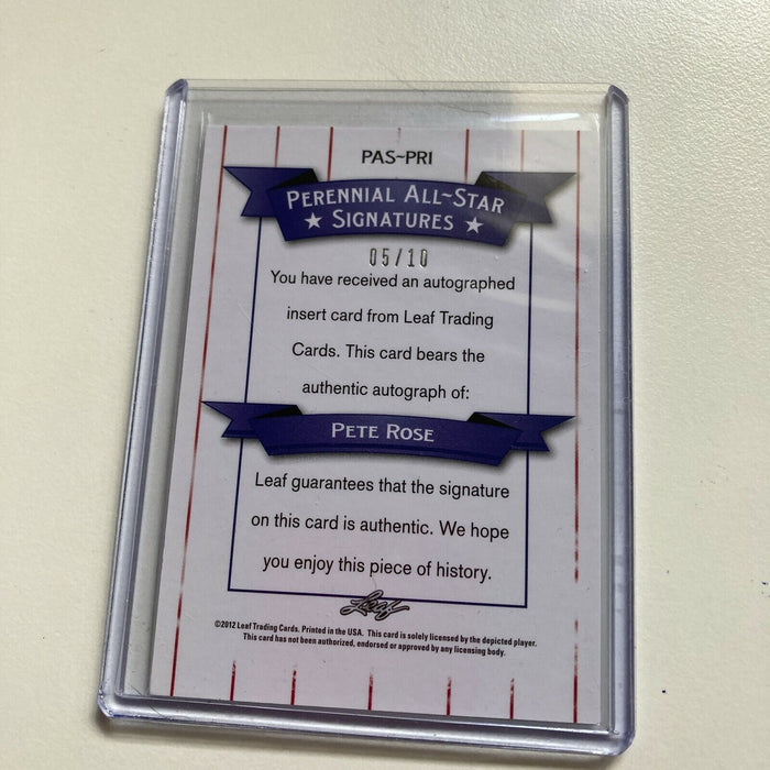 2012 Leaf Pete Rose #5/10 Auto Signed Autographed Baseball Card