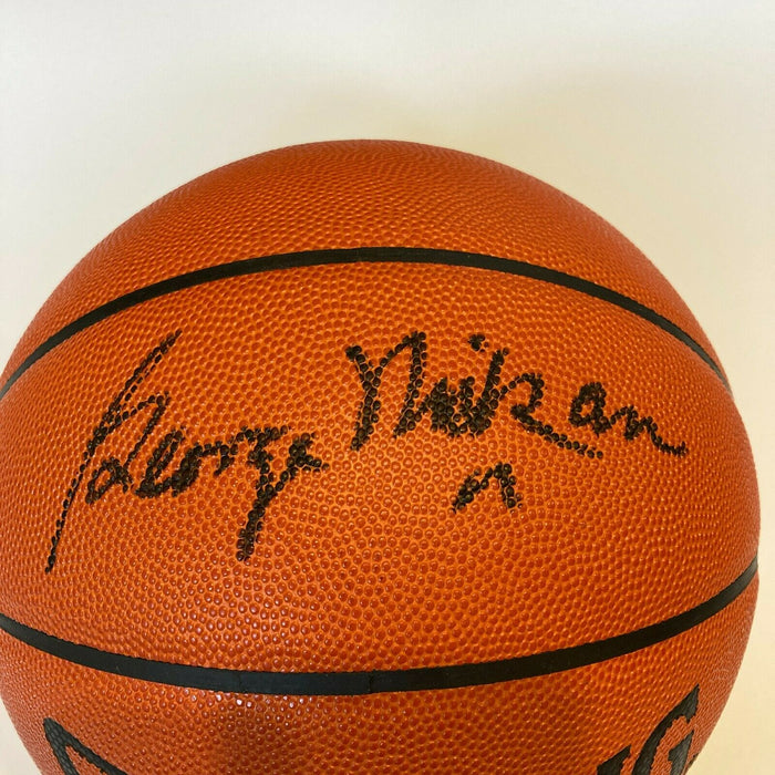 George Mikan Signed Spalding Official NBA Game Basketball With JSA  COA