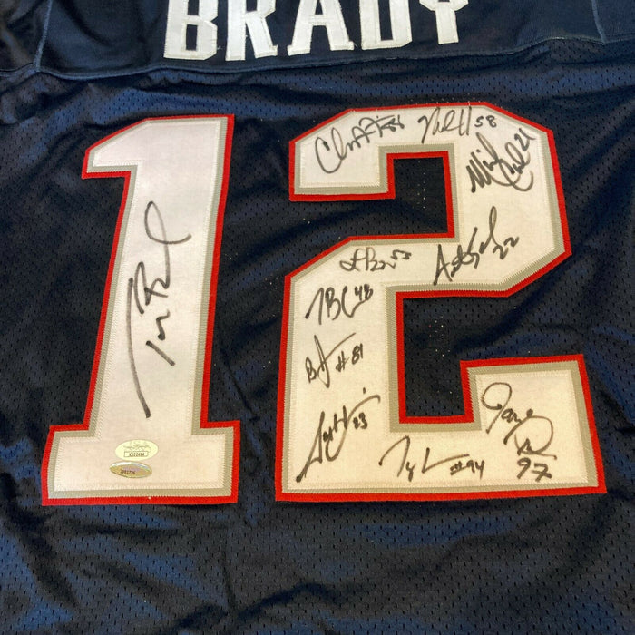 Tom Brady 2003 New England Patriots Super Bowl Champs Team Signed Jersey JSA COA